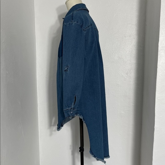 American Bazi Blue Denim Shirt Jacket - Picture 3 of 10